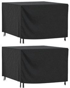 Copri Mobili Giardino 2pz Nera 135x135x90 Cm Impermeabile 420d /