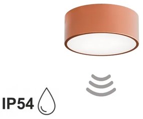 Plafoniera da soffitto per bagno con sensore CLEO 1xE27/24W/230V Ø 20 cm IP54, finitura rame