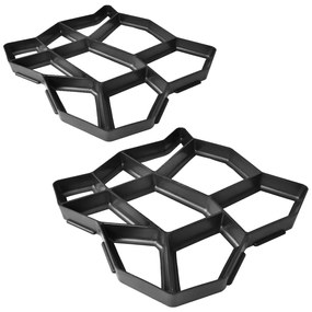 Set 2 Pz Stampo Pavimentazione Giardino 42 X 42 X 4 Cm /