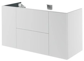 Mobile da bagno sotto lavabo Neo bianco laccato L 120 x H 64 x P 48 cm 2 cassetti 2 ante, lavabo non incluso