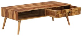 Tavolino da caffè legno massello con finitura miele 110x50x37cm