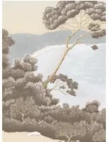 Isidore Leroy Carta da parati panoramica Port Cros - Bleu Ocre Panel A
