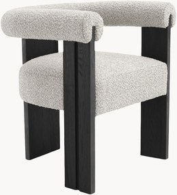 Sedia da pranzo in bouclé con braccioli Percy