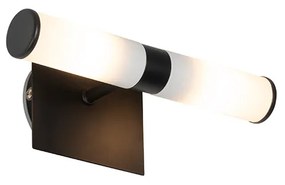 Lampada da parete moderna per bagno nera IP44 2 luci - Bath