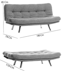 Divanoletto 2 posti BINA, grigio chiaro