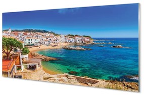 Quadro su vetro Spagna spiaggia città costa 100x50 cm