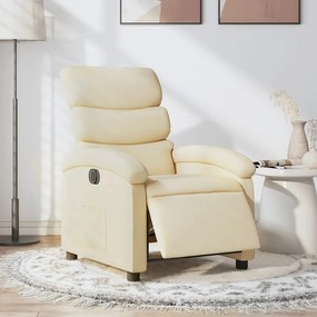 Poltrona Elettrica Reclinabile Crema İn Tessuto /