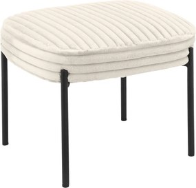 Poltrona in velluto a coste color crema con poggiapiedi Jerry - Støraa