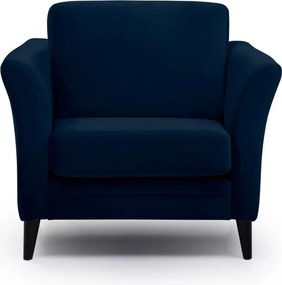 Poltrona blu scuro con rivestimento in velluto Eden – Scandic