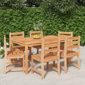 Set Da Pranzo Da Giardino 7 Pz İn Legno Massello Di Teak /