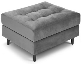 Poggiapiedi in velluto grigio chiaro Santo - Milo Casa