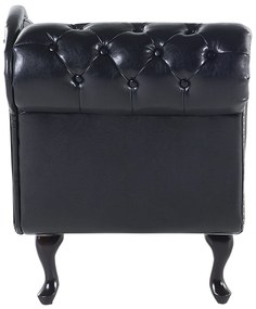 Chaise longue vintage sinistra in pelle sintetica nera NIMES Beliani