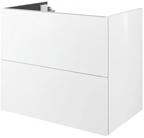 Mobile da bagno sotto lavabo SENSEA Neo bianco laccato lucido L 75 x H 64 x P 48 cm 2 cassetti, lavabo non incluso