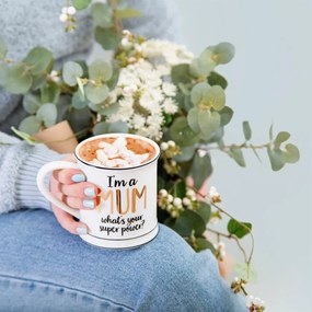 Tazza in porcellana Super Mum, 400 ml Metallic Monochrome - Sass &amp; Belle