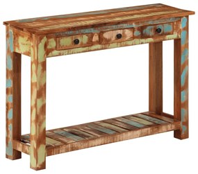 Tavolo Consolle 110x30x76 Cm İn Legno Massello Riciclato /