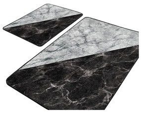 Tappetini da bagno bianchi e neri in set da 2 pezzi 60x100 cm - Mila Home