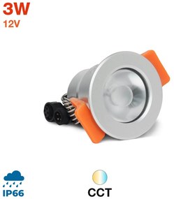 Faretto da incasso 3W IP66 12Vdc 36° Ø42mm Bianco Variabile CCT Colore Bianco Variabile CCT