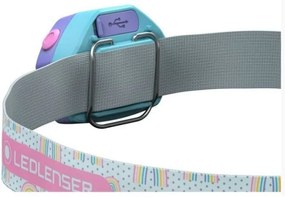 Ledlenser KIDLED4R RAINBOW-LED Lampada frontale LED ricaricabile per bambini, dimmerabile, IPX4, 40 lm, 18 ore, viola