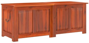 Cassapanca con coperchio marrone in legno massello di acacia