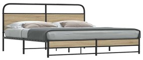 Giroletto Senza Materaso İn Metallo Rovere Fumo 183x213 Cm /