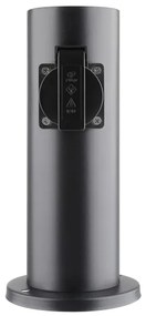 Solight PG10B - Colonna presa esterna 2Z 230V IP44 nera tonda