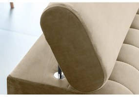 Divano marrone chiaro allungabile e rivestimento in velluto 261 cm Laurence – ELTAP