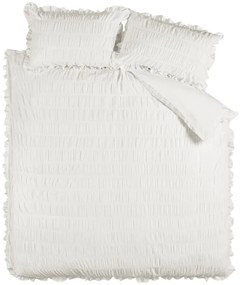 Set copripiumino e federa bianco in crêpe per letto matrimoniale e per letto esteso 230x220 cm Seersucker Frill – Catherine Lansfield