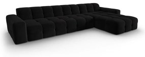 Divano angolare in velluto nero (angolo destro) Kendal - Micadoni Home