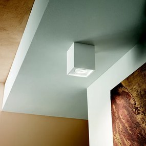 Faretto da soffitto quadrata in gesso verniciato Bianco SIRTA 13x16 cm
