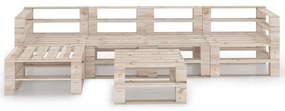 Set divani da giardino su pallet 6 pz in legno di pino