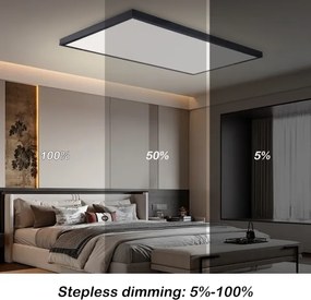 Brilagi-LED Plafoniera da bagno dimmerabile FRAME SMART LED/96W/230V IP44 nero + telecomando