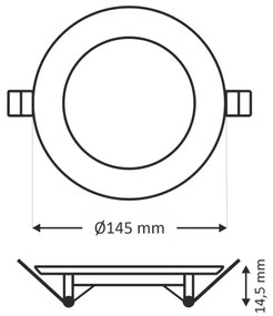 Lampada LED da incasso CIRCLE LED/9W/230V 6500K diametro 14,5 cm bianco