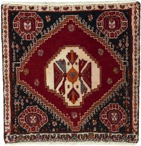 Shiraz Tappeto persiano 50x50 Rosso (Iran) Annodato A Mano