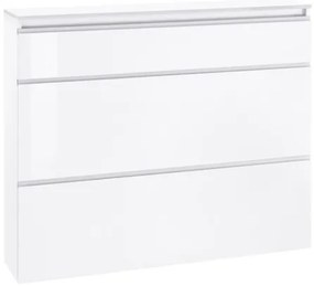 Scarpiera Da Ingresso 3 Ante 120x26x108 Bianco Laccato 24 Paia Magic Made in Italy