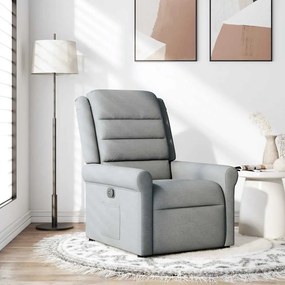 Poltrona Reclinabile İn Tessuto Grigio Chiaro /