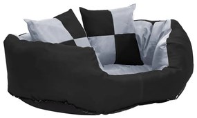 Cuscino per cani reversibile e lavabile grigio nero 65x50x20 cm