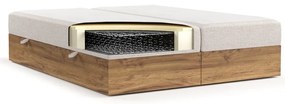 Letto boxspring con contenitore in beige-naturale 160x200 cm Faro - Maison de Rêve