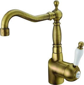 Rubinetto per lavabo getto laminare cristallino OXFORD bronzo satinato HUBER H 26 cm