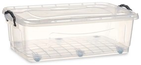 Scatola con Ruote per Organizzare Trasparente Plastica 30 L 40 x 20,5 x 63 cm (6 Unità)