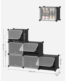 Scaffale modulare con scomparti BOXIFY, nero