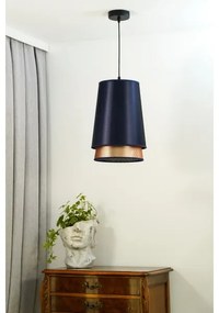 Duolla - Lampadario a sospensione con filo BELL SHINY 1xE27/15W/230V diametro 25 cm blu/rame