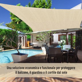 Tenda Vela da Giardino Quadrata 3,6x3,6 m  Beige...