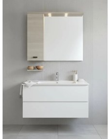 Specchio con illuminazione integrata bagno rettangolare Rimini L 70 x H 108 x P 18.5 cm bianco
