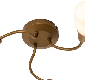 Faretto da soffitto classico oro con vetro satinato rotondo 3 luci - Madi