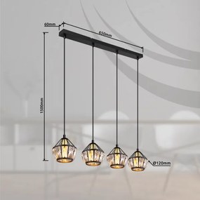 Globo 54359-4H - Lampadario a sospensione con filo LOIS 4xE14/40W/230V