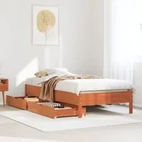 Letto senza Materasso Marrone Cera 75x190 cm in Legno di Pino 3301736