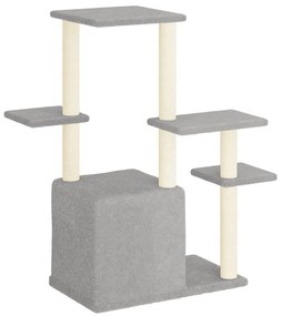 Albero per gatti con tiragraffi in sisal grigio chiaro 97,5 cm