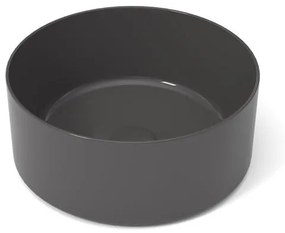 Lavabo da appoggio Open OLYMPIA CERAMICA tondo in ceramica L 40 x H 17 x P 40 cm grigio lucido piletta non inclusa