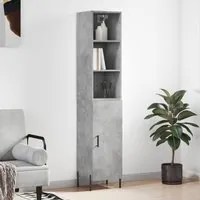 Credenza Grigio Cemento 34,5x34x180 cm in Legno Multistratocod mxl 77691