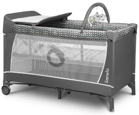 Lionelo - Lettino da viaggio FLOWER Grigio Scandi